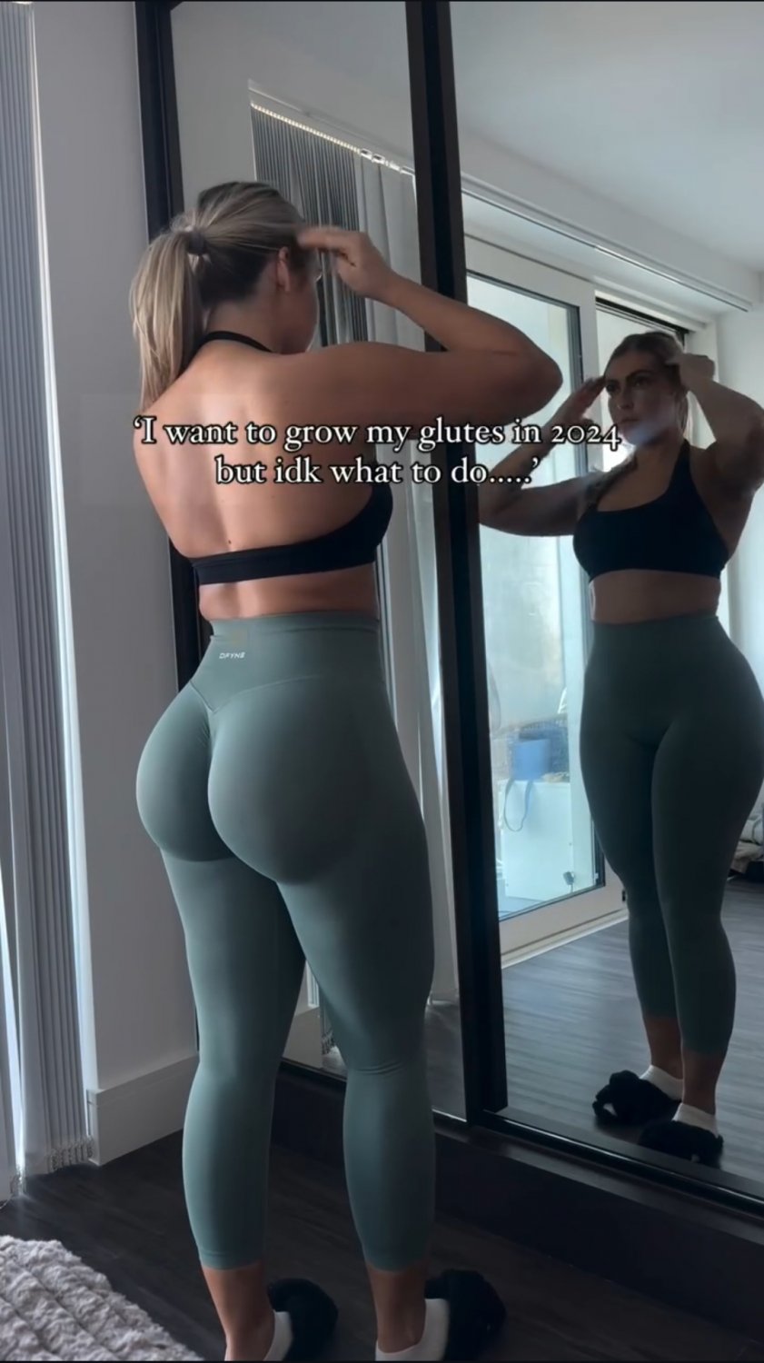 Tight Gym Shorts Show Off Her Juicy Peach 50