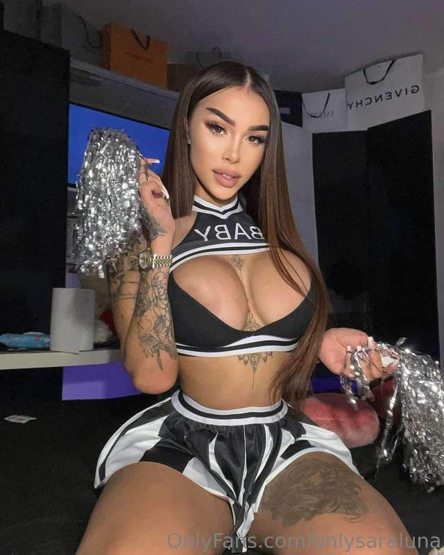 Tattooed TS’ Big Tits Shine in Lingerie Fuck 12