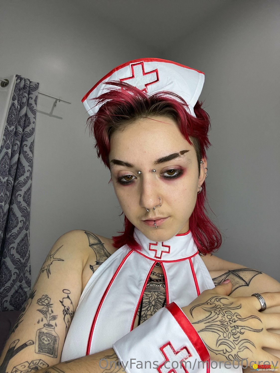Tattooed Goth Girl Fucks in Hard Action 32