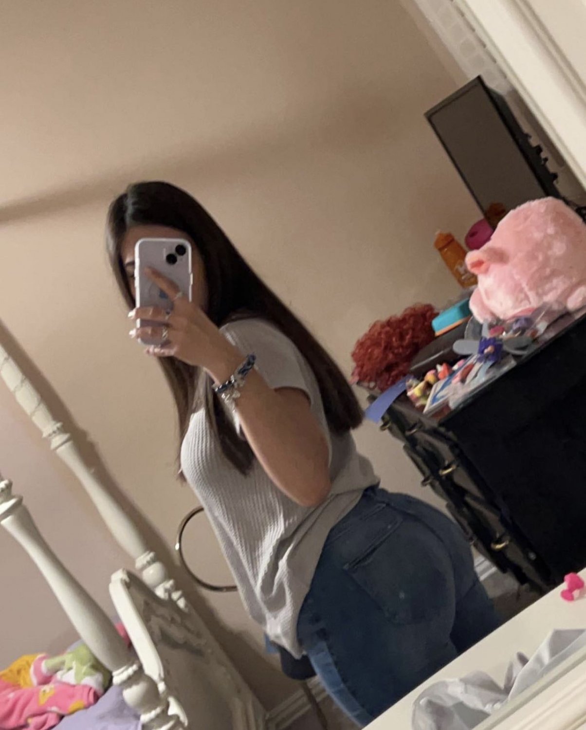 Tight Jeans Hug Her Juicy Booty Just Right 3