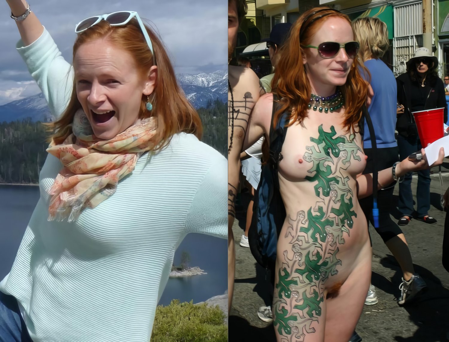 Naughty Redhead Sophie Naked Outdoors And Teasing 43