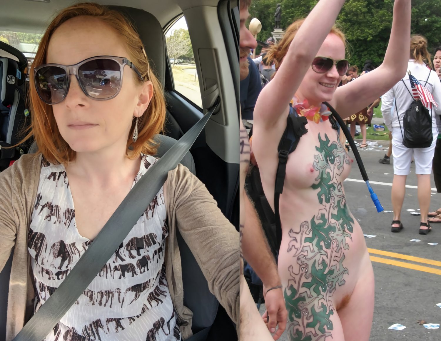 Naughty Redhead Sophie Naked Outdoors And Teasing 44