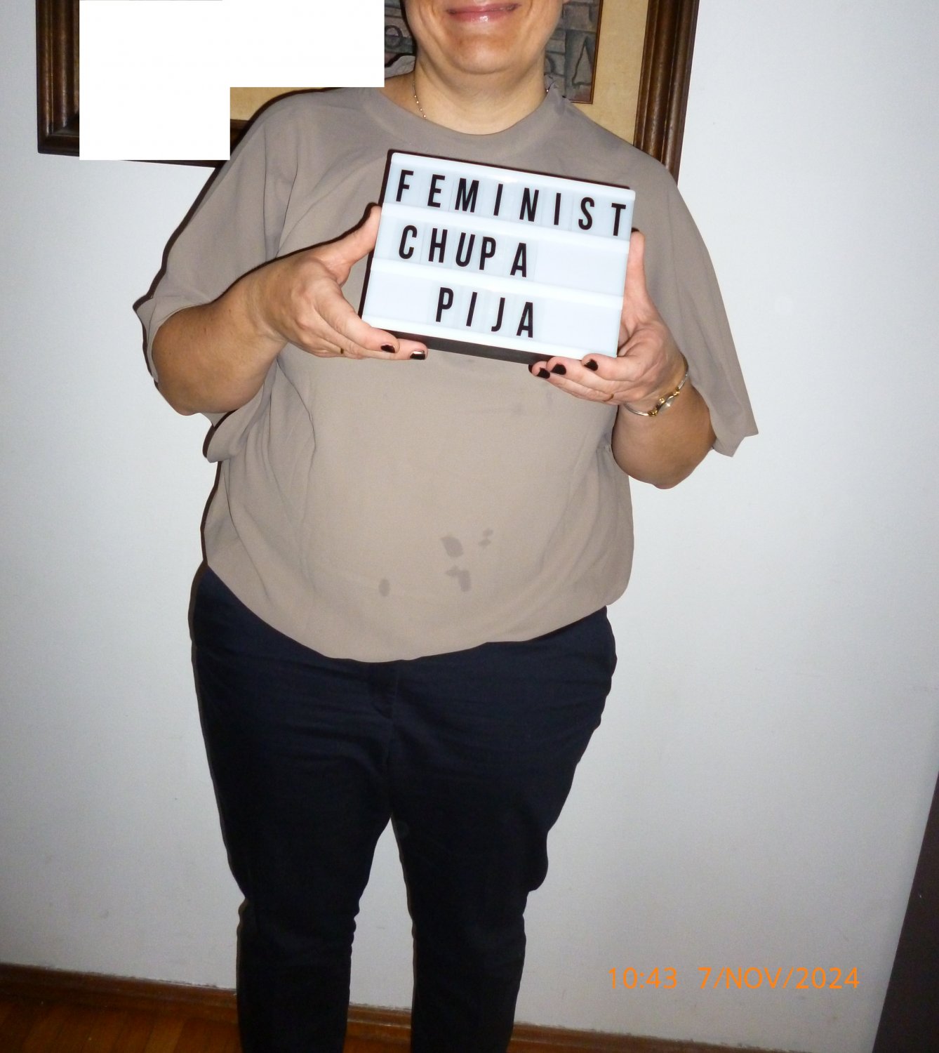 La femminista si vergogna. Sta imparando lo spagnolo. Oltre ad averla ingravidata quattro volte 1