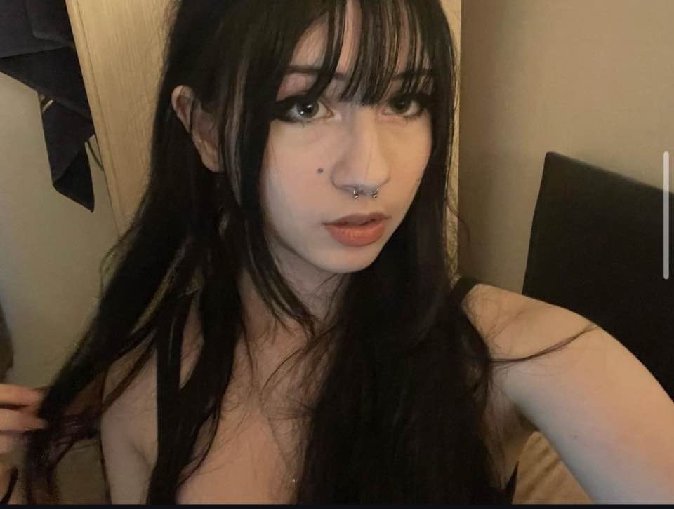 Cute Goth Girl Teasing With Her Pierced Nipples And Tight Body 6